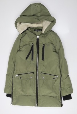 Warehouse gefütterte Damenjacke grün UK 8 Kapuze Freizeit
