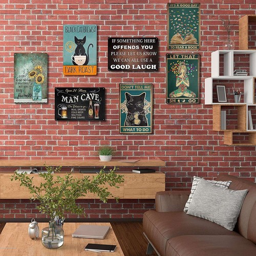 Letrero de lata de café gato negro vintage arte de pared más espresso menos espresso 6x8 pulgadas - Imagen 4 de 7