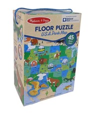 Melissa and Doug, Floor Puzzle, U.S.A National Park Map, Age 6 and up, Excellant
