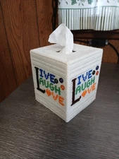 Live, Laugh, Love Tissue Box Cover, Plastic Canvas