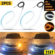 Flexible 60cm Amber Signal Turn White Car Drl Daytime Running Led Strip Light H Flexible 60cm Amber Signal Turn White Car Drl Daytime Running Led Strip Light H