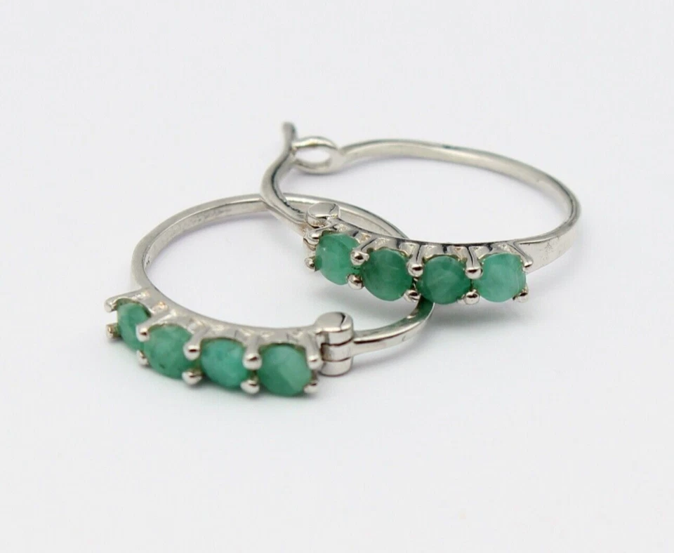 Edler Smaragd Ohrhänger in 925 Silber Celeron Edelsten Ohrschmuck Blau Geschenk - Bild 2 von 4