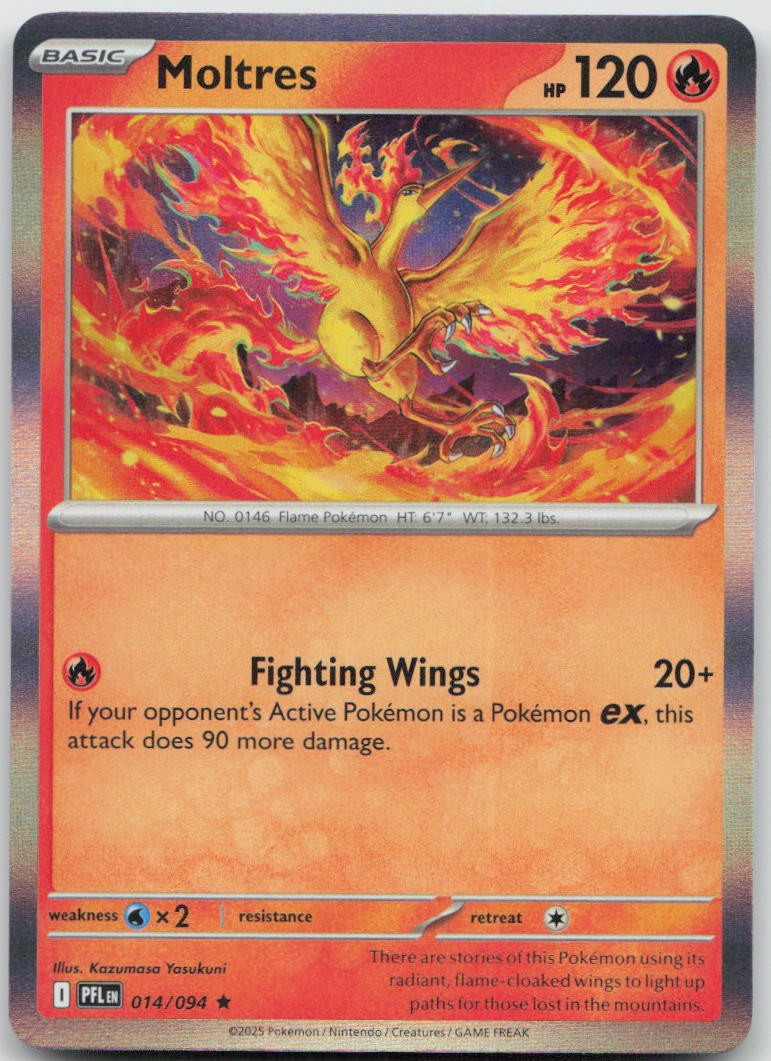 Moltres 014/094 Rare Phantasmal Flames Pokemon Holo Near Mint