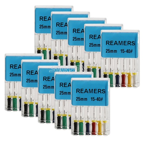 10-100Confezioni 25mm Dentale Endo Radice Canale File Alesatori Acciaio Inox Uso Manuale - Foto 56 di 65