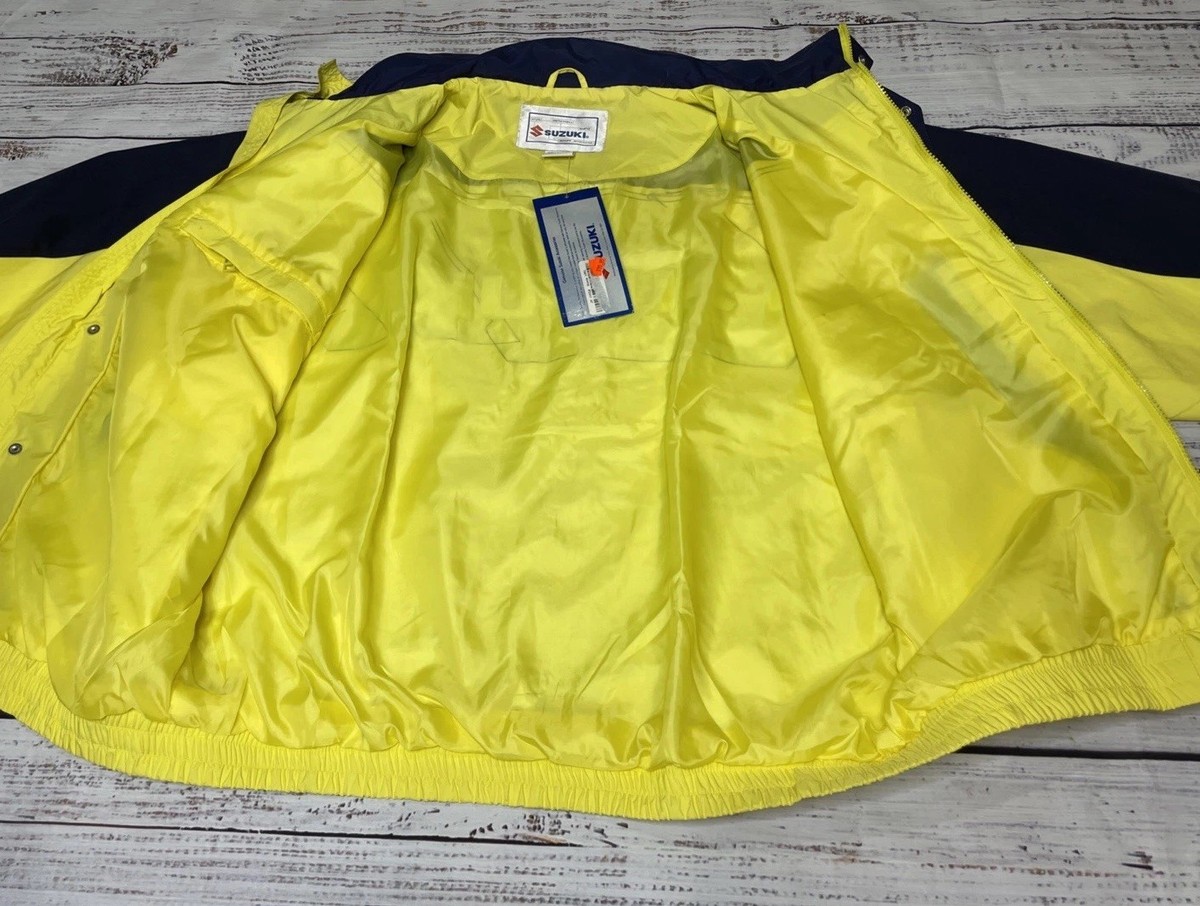 NWT 🟡 Vintage Team Suzuki Jacket Mens L LARGE Yellow 90s