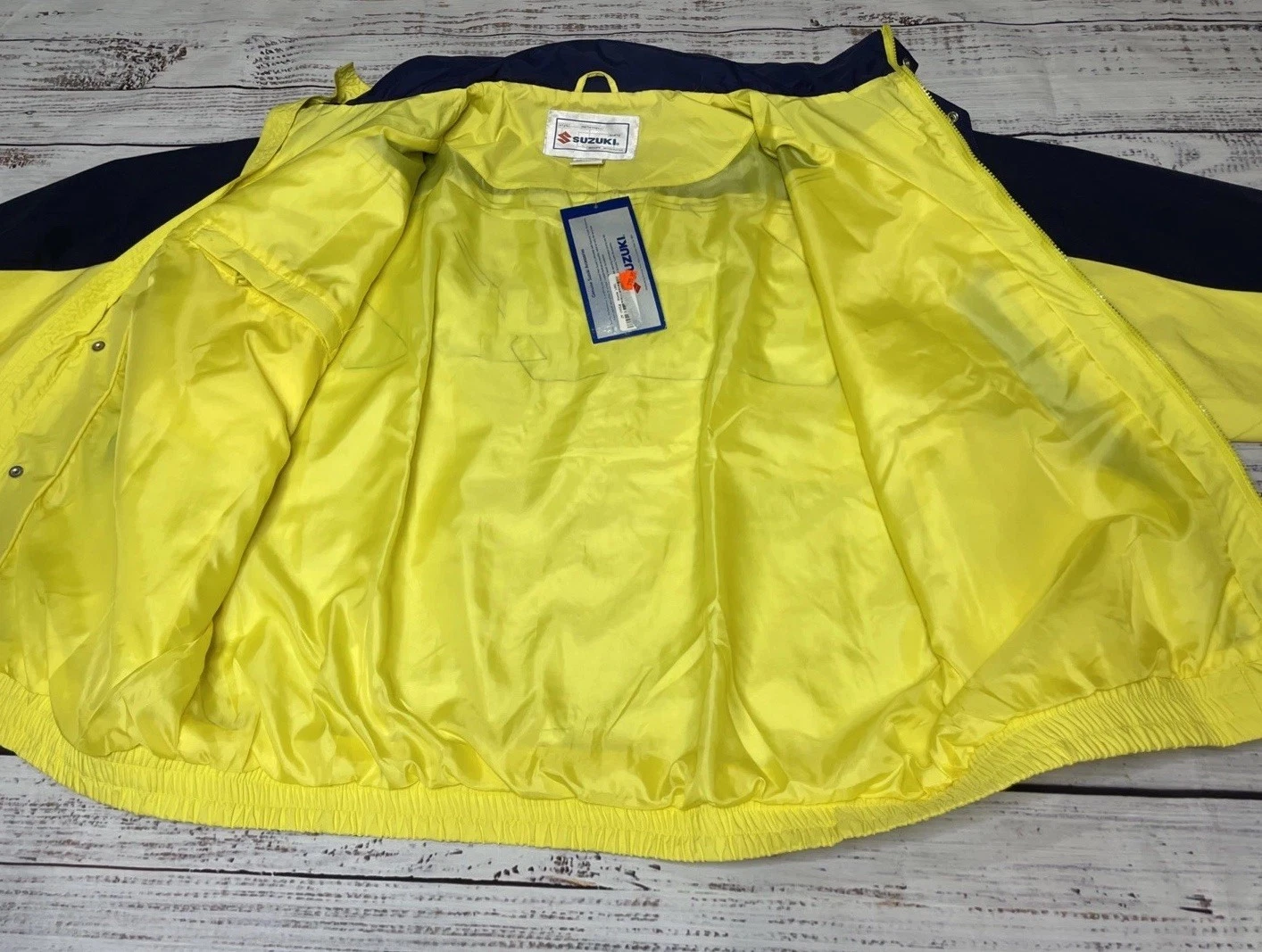 NWT 🟡 Vintage Team Suzuki Jacket Mens L LARGE Yellow 90s Motosports Bike Riding image 12