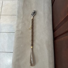 Vintage Carved Owl 22  Shoe Horn With Cord For Hanging