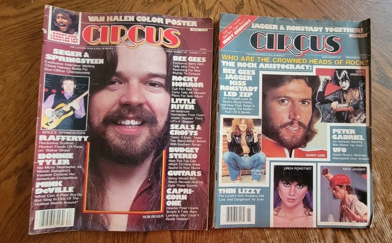 Two Vintage Circus Magazines - 1978- Kiss- Stones- Seger- Plant-Van Halen- FAIR