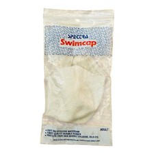 Vintage Spectra Adult Rubber Swim Cap White Embossed Floral