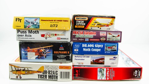 Model Airplane Lot of 9 Kits Matchbox 1/32 Tiger Puss Moth Taifun Gulfhawk - Picture 9 of 10