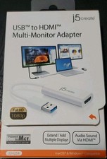 J5create  USB to HDMI 1080p HD Multi-Monitor Adapter For Windows & Mac #JUA254