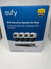 Eufy S4 Max Wired Security System - 4 Cameras 8CH PoE NVR 16MP PTZ 2TB 360  Cam