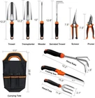 Gardening Tool Set 10 Pieces Stainless Steel Heavy Duty Garden Tools with