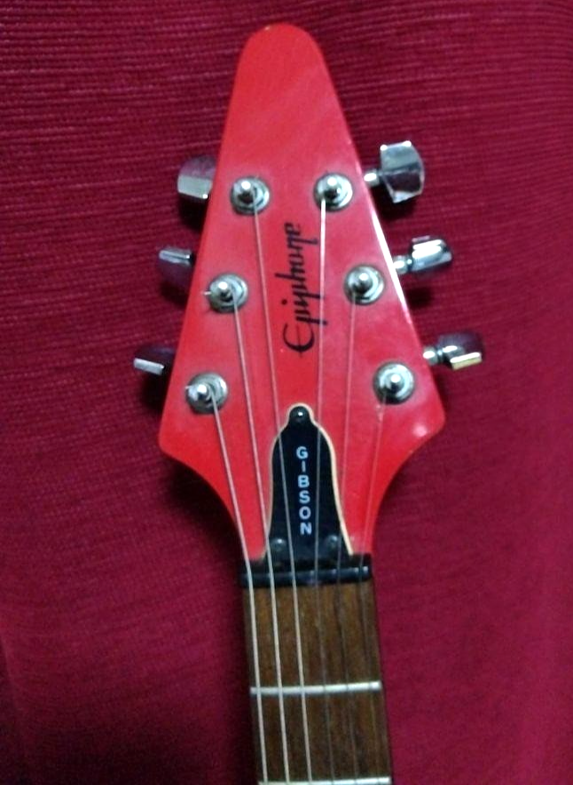 Epiphone Flying V Custom Modified Unique Skull Red 1999 Vintage