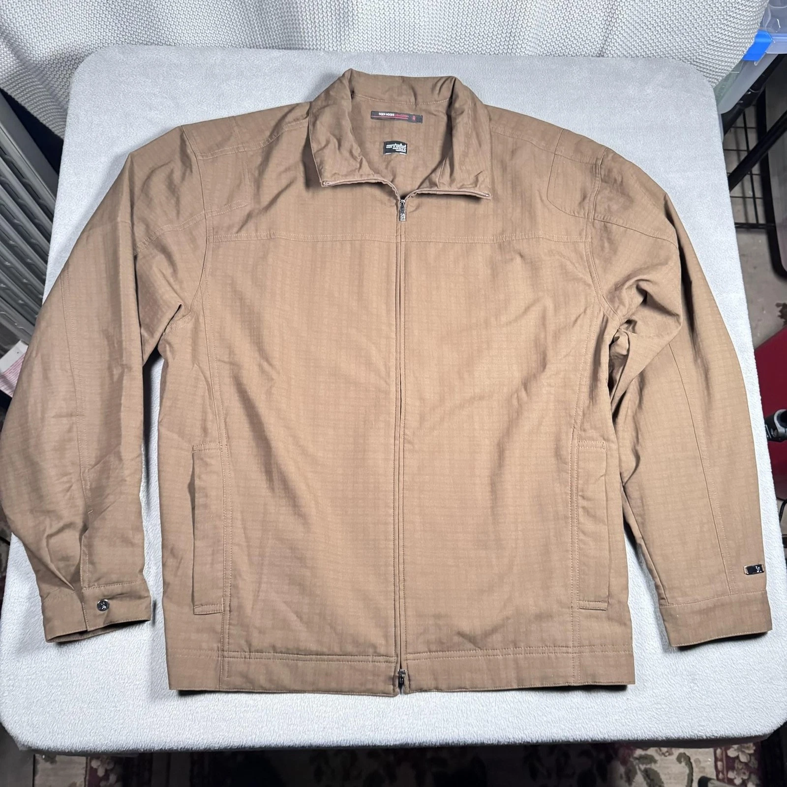 Tiger Woods Collection Jacket Mens Large Brown Full Zip Golf Windbreaker Casual
