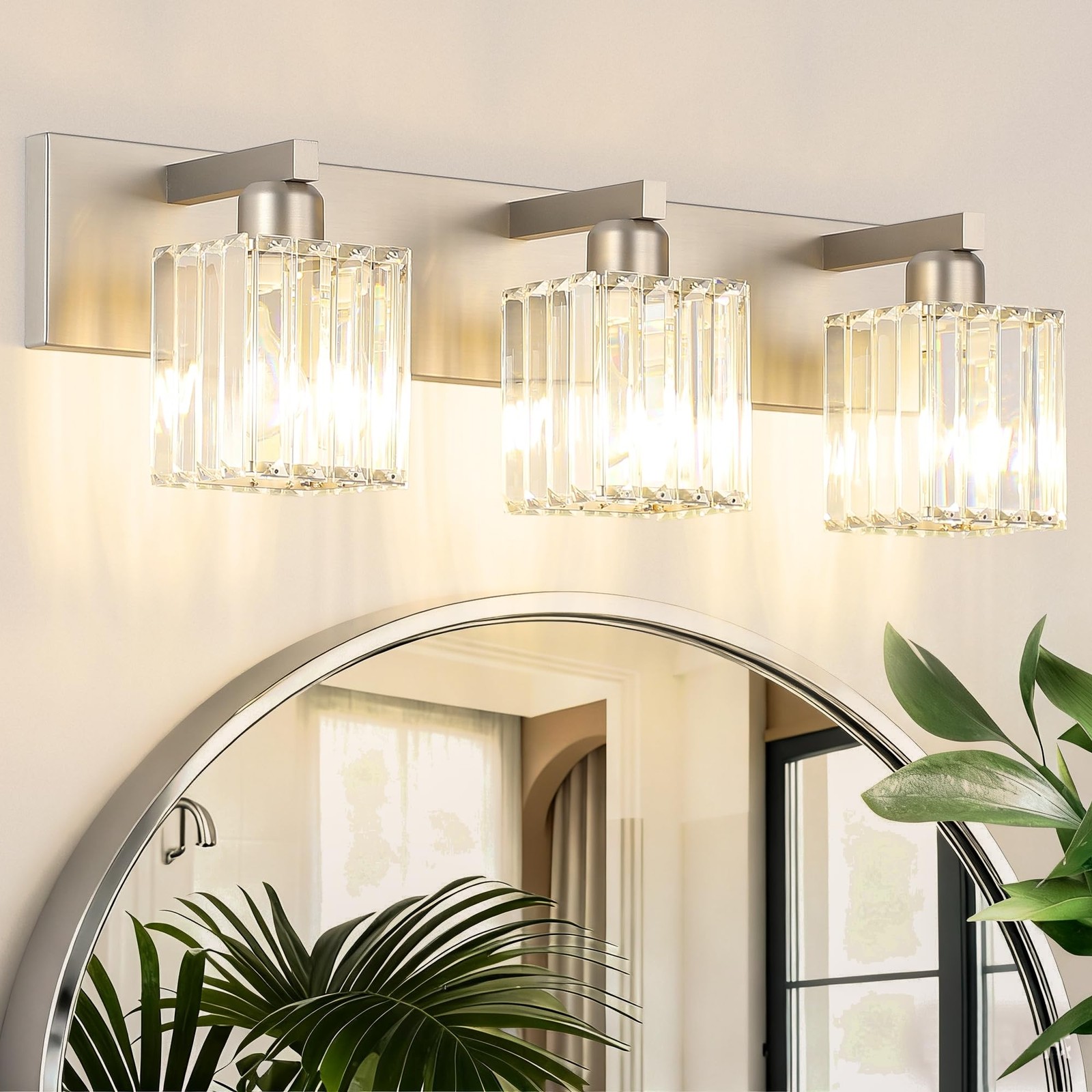 Vanity Light Bathroom Lighting Fixtures 3 Light Crystal Mode
