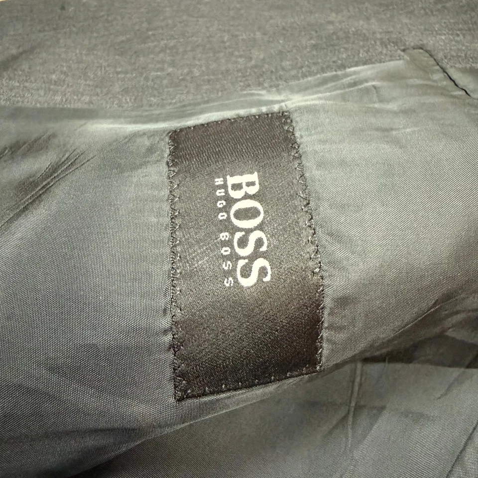 Hugo Boss Vintage Blazer Suit Jacket Sports Coat 40 R men's Charcoal 90s - Image 2 of 4