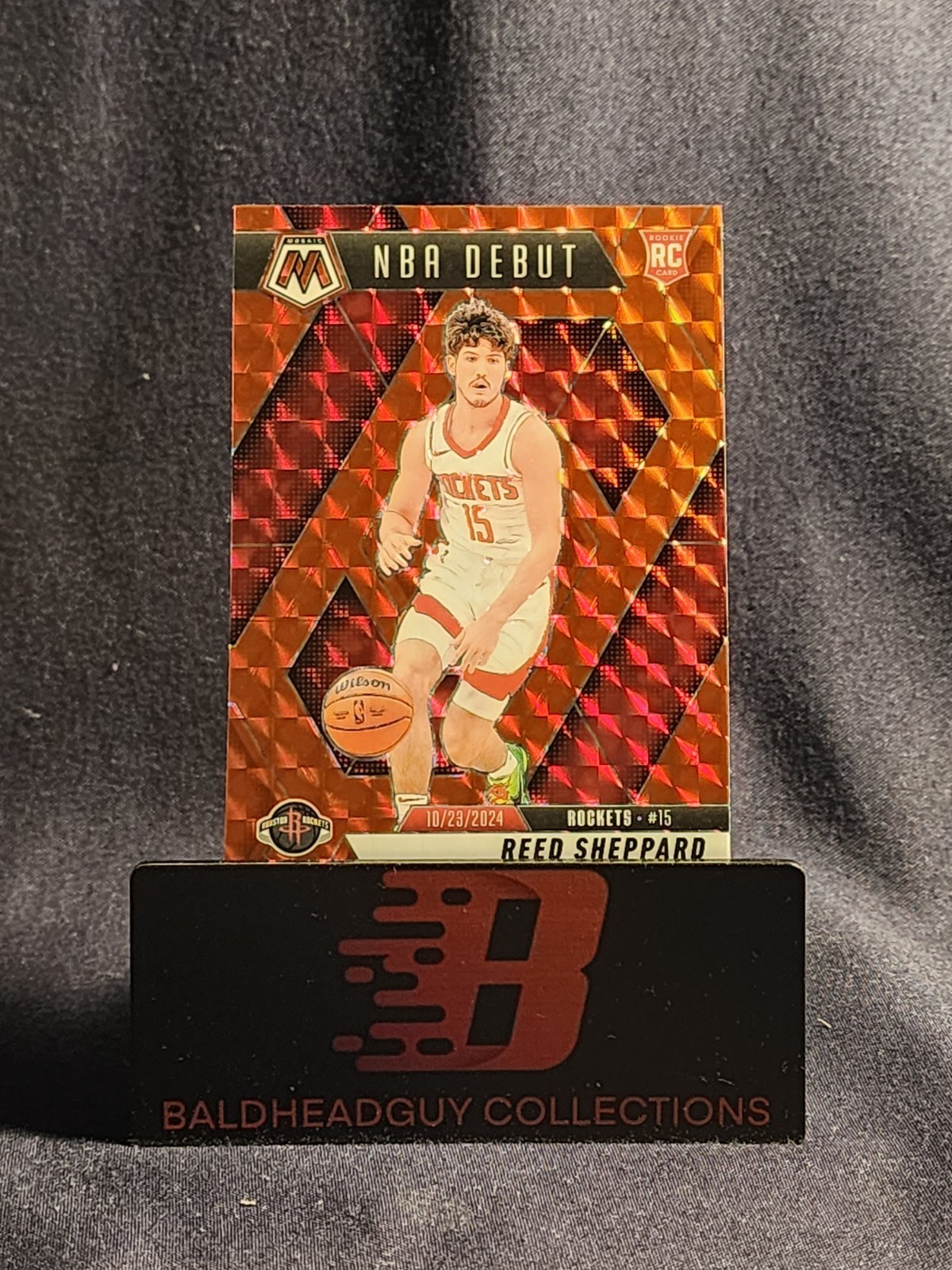 REED SHEPPARD 2024-25 MOSAIC NBA DEBUT ROOKIE RED PRIZM ROCKETS (RC)