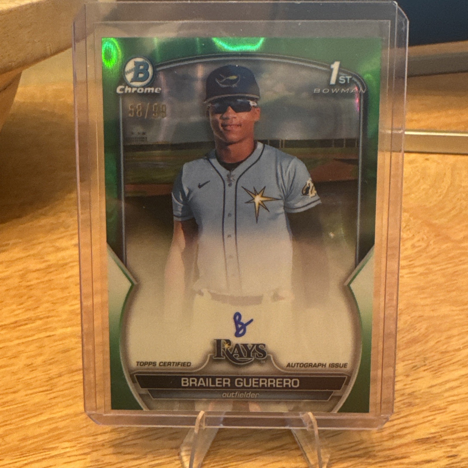 2023 Bowman Chrome - Brailer Guerrero #CPA-BG Green 1st Bowman Auto /99