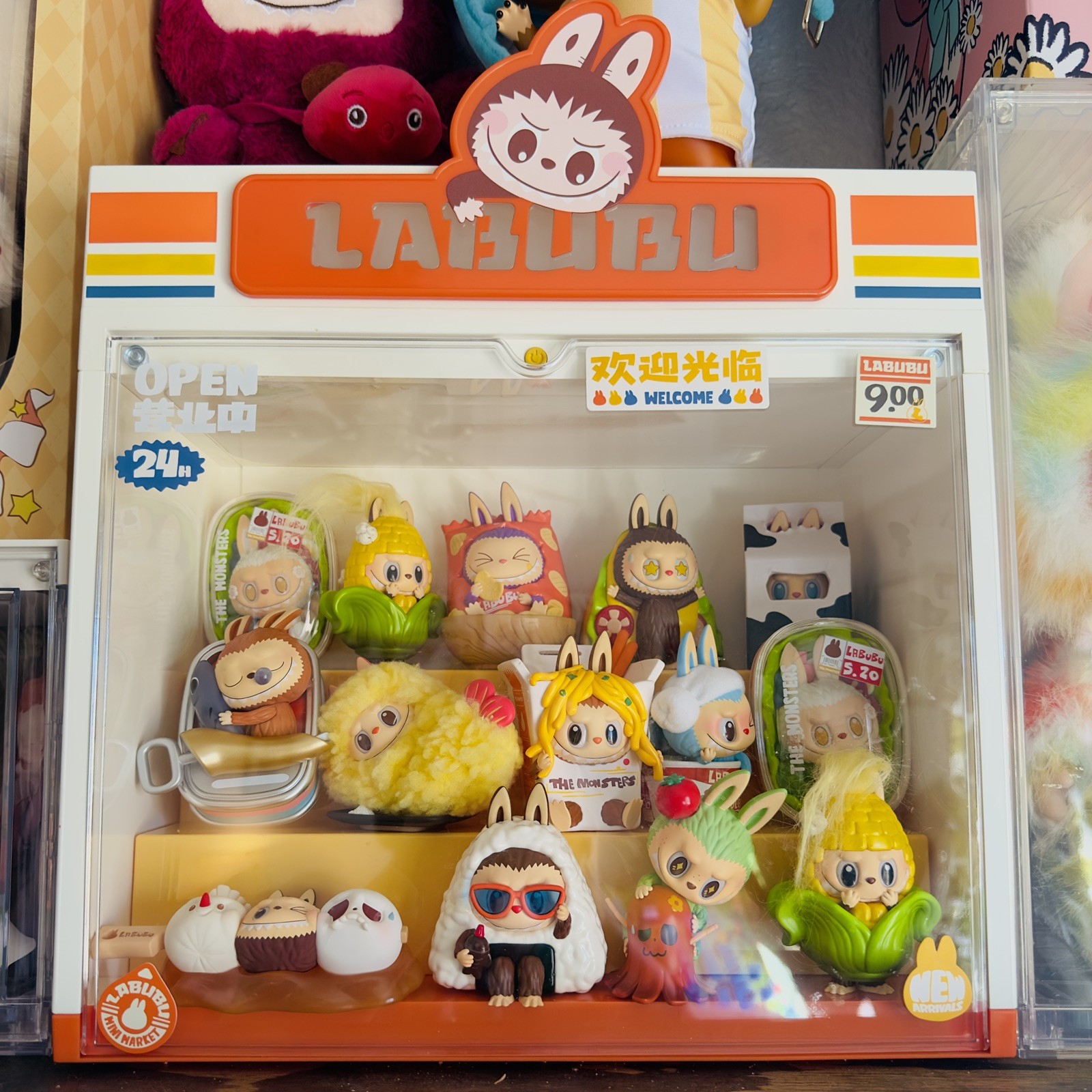 Pop Mart The Monsters Wacky MART Series Collectible Figures and Display Case