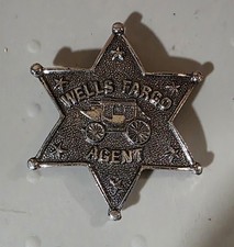 Vintage Wells Fargo Agent Star Badge – Metal Stagecoach Promotional Pin