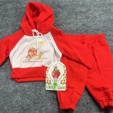 Vtg 1980 Strawberry Shortcake NWT Infant Hoodie Pants Set Lullaby Land 6 MONTH