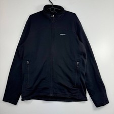 Patagonia Full Zip Fleece Jacket Black Outdoor Hiking Mens Size XL