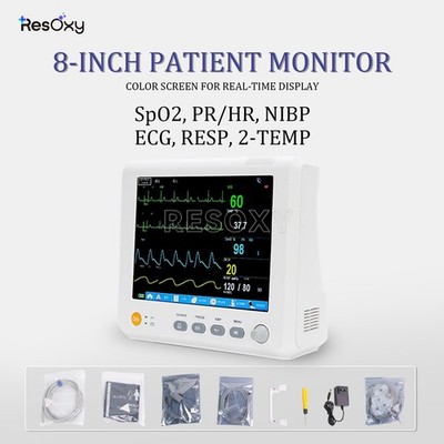 8'' Handheld Portable Patient Monitor Vital Signs ECG TEMP Multi-parameter