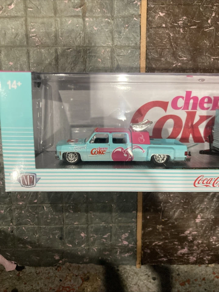 M2 Machines Cherry Coke Hauler 1973 Cheyenne & 1985 Chevrolet Camaro IROC-Z TW40 - Image 2 of 4