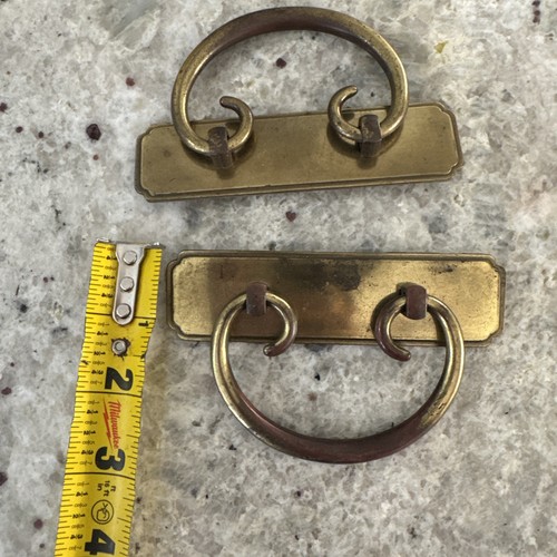 Thomasville Chinoiserie Brass Dresser Chest Bail Pulls Hardware Asian 5.5” Total - Picture 6 of 8