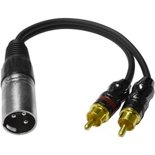 - SA-Y6 - 6 Inch Splitter Patch Y Cable - 1 XLR Male to 2 RCA Male