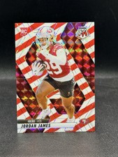 2025 Panini Mosaic - Rookies Jordan James #370 Red & White Stripe Prizm (RC)