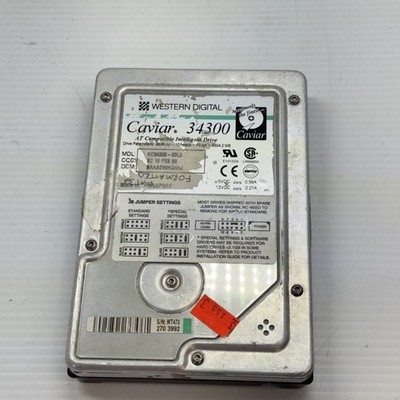 WESTERN DIGITAL CAVIAR 34300 AC34300-OOLB CRBCJWG0AAJ IDE 4.3GB HARD DRIVE