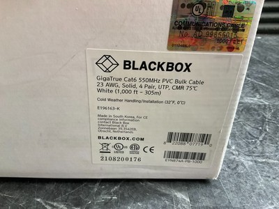 BlackBox GigaTrue 550 CAT-6 PVC Cable - 1000 feet white EYN874A-PB-1000