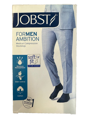 JOBST for Men Ambition, Knee High w/ SoftFit Technology, 15-20 mmHg Size 1 Black