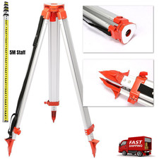 Aluminium Tripod & 5m Survey Levelling Staff for Laser Level 1.5m Tripod