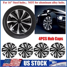 16 Set Of 4 Black Wheel Covers Snap On Full Hub Caps Fits R16 Tire Steel Rim