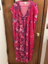 Vintage Nightgown Floral Flower House Dress Long Night Gown Sleepwear Size 1x