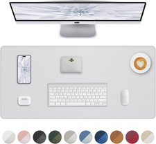 Leather Desk Pad Protector, Mouse Pad, Office Mat, Non-Slip PU Leather Blotter,