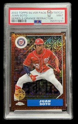 2022 topps chrome T87C21 juan soto; JERSEY# 22/25 orange refractor PSA 9  P4, 0^