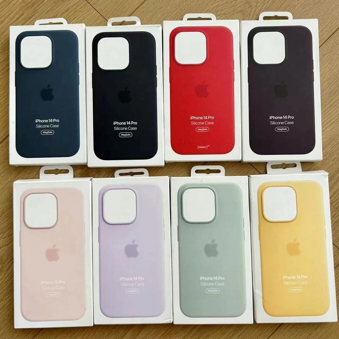 Silicone Phone Case Magnetic Original For iPhone 14 Pro Max Plus Magsafe Cover