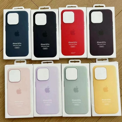 Silicone Phone Case Magnetic Original For iPhone 14 Pro Max Plus Magsafe Cover