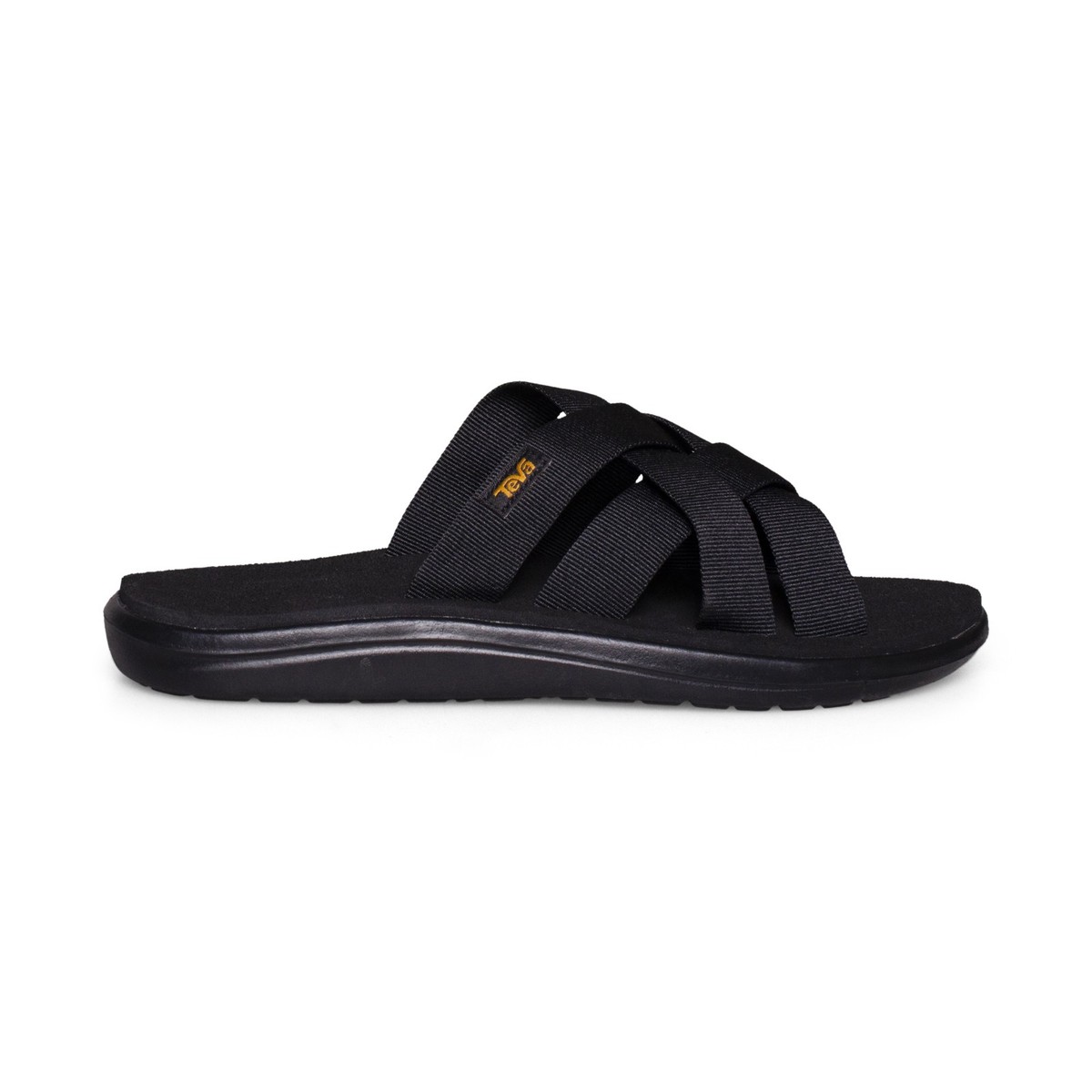 TEVA VOYA SLIDE BLACK STRAPPY COMFORT SHOES MEN'S FLIP FLOPS SIZE