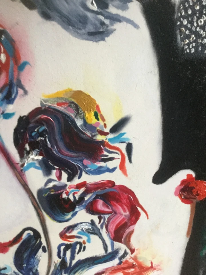 Original Hand-Painted Abstract Oil Painting Signed Modern Wall Art - Image 3 of 4