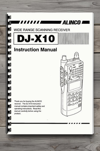 Alinco DJ-X10 Wide Range Scanning Receiver Instruction Manual Comb Bound