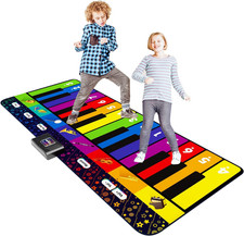 6 Ft. Floor Piano Mat for Kids Toddlers, Giant Piano Mat, 24 Keys, 10 Built in