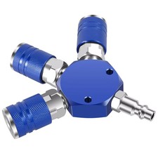 3 Way Quick Connect Air Manifold Air Hose Splitter 1/4 inch Air Tool Blue x