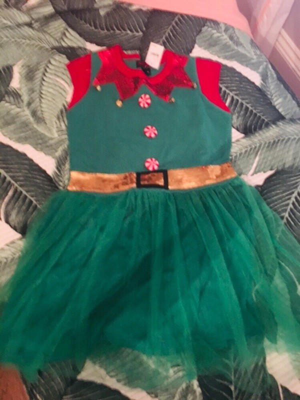 BRAND NEW WOMEN SANTAS HELPER TUTU DRESS SZ M