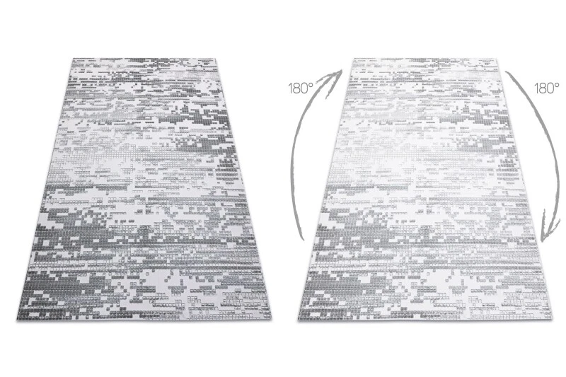 Tapis Tissé Densément Moderne VALS 100% Acrylique Gris Abstrait Rectangulaire - Photo 2/4