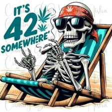 Sublimation Transfer Skeleton 420 Ready To Press Heat Transfer